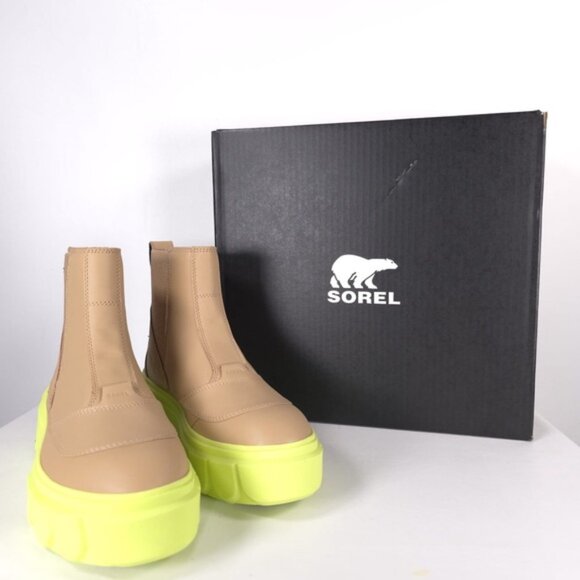 NWB SOREL CARIBOU X Waterproof Platform Chelsea Boot LEATHER UPPER Size 8.5 & 9